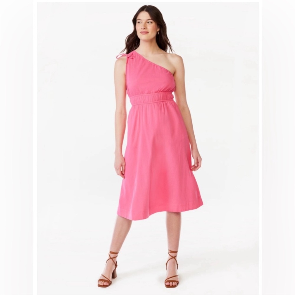 One Shoulder Pink Dress